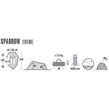 High Peak Tunnel telt Sparrow 2P Grøn/Rød