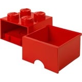 Room Copenhagen Brick Drawer (4 Knobs)Bright Red Legetøjsopbevaringsboks Fritstående Rød Rød, Legetøjsopbevaringsboks, Rød, Fritstående, Monokromatisk, Rektangulær, Polypropylen (PP)