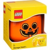 Room Copenhagen LEGO Storage Head "Kürbis", groß, Opbevaringsboks Orange/Sort