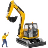 bruder Cat Mini Excavator with worker legetøjsbil, Model køretøj Gul/Sort, Gravemaskine model, Plast