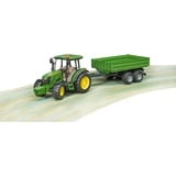 bruder John Deere 5115 M with tipping trailer legetøjsbil, Model køretøj Grøn/Gul, Traktor model, Plast, Sort, Grøn, Gul