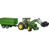 bruder John Deere 7930 with frontloader and trailer legetøjsbil, Model køretøj Grøn/Gul, 3 År, Sort, Grøn, Gul