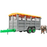 bruder Livestock trailer with 1 cow skalamodell dele og tilbehør, Model køretøj grå, 1:16, 3 År, Grøn, Grå