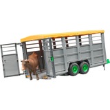 bruder Livestock trailer with 1 cow skalamodell dele og tilbehør, Model køretøj grå, 1:16, 3 År, Grøn, Grå