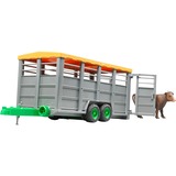 bruder Livestock trailer with 1 cow skalamodell dele og tilbehør, Model køretøj grå, 1:16, 3 År, Grøn, Grå