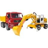 bruder MAN TGA Construction truck with Liebherr Excavator legetøjsbil, Model køretøj Rød/Gul, 3 År, Syntetisk ABS, Flerfarvet