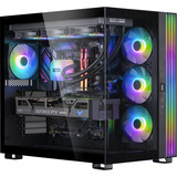 ALTERNATE Gaming-PC Window Edition • RTX 5070 Ti • AMD Ryzen™ 7 7800X3D • 32 GB RAM, Gaming PC Sort/gennemsigtig