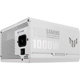 ASUS TUF Gaming 1000W Gold White Edition enhed til strømforsyning 20+4 pin ATX ATX Hvid, PC strømforsyning Hvid, 1000 W, 100 - 240 V, Aktiv, 130 W, 1000 W, 130 W