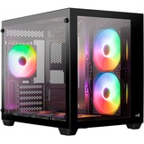 Aerocool Dryft Mini Mini Tower Sort, Towerkabinet Sort, Mini Tower, PC, Sort, ATX, micro ATX, Mini-ITX, SPCC, Hærdet glas, Spil