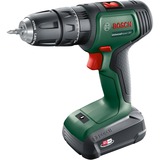 Bosch Universal Impact 18V 1450 rpm Nøglefri 1,3 kg Grøn, Bore-/ skruemaskine Grøn/Sort, Pistolgreb boremaskine, Nøglefri, Grøn, 1 cm, 1450 rpm, 3 cm