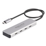 DeLOCK USB 10 Gbps USB Type-C Hub med 4 x USB Type-C stik, USB hub grå
