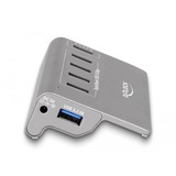 DeLOCK USB 10 Gbps hub med 4 USB Type-A porte + 1 hurtigopladningsport, USB hub grå