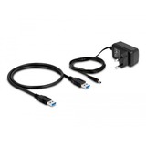 DeLOCK USB 10 Gbps hub med 4 USB Type-A porte + 1 hurtigopladningsport, USB hub grå