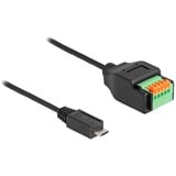 DeLOCK USB 2.0 adapter, Micro-USB han > 5-polet terminalblok Sort
