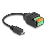 DeLOCK USB 2.0 adapter, Micro-USB han > 5-polet terminalblok Sort