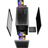 DeepCool MATREXX 40 3FS Micro Tower Sort, Towerkabinet Sort, Micro Tower, PC, Sort, micro ATX, Mini-ITX, Acrylonitrilbutadienstyren, SPCC, Hærdet glas, Spil