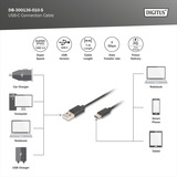 Digitus USB 3.2 Gen 1 tilslutningskabel USB-A > USB-C Sort