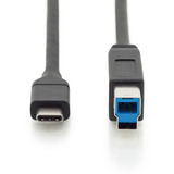 Digitus USB 3.2 Gen 1 tilslutningskabel USB-C > USB-B Sort