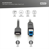 Digitus USB 3.2 Gen 1 tilslutningskabel USB-C > USB-B Sort