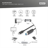 Digitus USB 3.2 Gen 1 tilslutningskabel USB-C > USB-B Sort