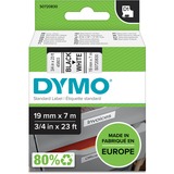 Dymo D1 - Standard - Sort på hvidt - 19mm x 7m, Tape Sort på hvid, Polyester, Belgien, -18 - 90 °C, DYMO, LabelManager, LabelWriter 450 DUO