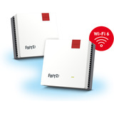 FRITZ! 20003112 Mesh Wi-Fi-systemer, Repeater Hvid/grå, Mesh Set 20003112, Rød, Hvid, Intern, Mesh-system, System, Dual-band (2,4 GHz / 5 GHz), Wi-Fi 6 (802.11ax)