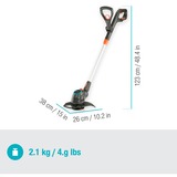 GARDENA ComfortCut 23/18V P4A 23 cm Batteri Sort, Blå, Orange, Sølv, Græs trimmer grå/Orange, Græstrimmer, 23 cm, Blade, D-loop håndtag, Plast, Sort, Blå, Orange, Sølv