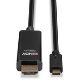 Lindy 43317 videokabel adapter 10 m USB Type-C HDMI Type A (Standard) Sort Sort, 10 m, USB Type-C, HDMI Type A (Standard), Hanstik, Hanstik, Lige