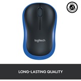 Logitech LGT-M185B Mus Blå, Ambidextrous, Optisk, RF trådløst, 1000 dpi, Sort, Blå, Detail