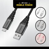 Otterbox USB 2.0 kabel, USB-A stik > USB-C stik Sort