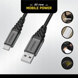 Otterbox USB 2.0 kabel, USB-A stik > USB-C stik Sort