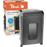 Peach PS500-55 papirmakulator Krydsmakulering 60 dB 23 cm Sort, Dokument shredder Sort, Krydsmakulering, 23 cm, 4 x 12 mm, 25 L, 300 ark, 60 dB