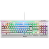 Sharkoon SKILLER SGK3 tastatur USB QWERTY Engelsk, Spansk Hvid, Gaming-tastatur Hvid, ES-layout, Kalih rød, Fuld størrelse (100 %), USB, Mekanisk, QWERTY, RGB LED, Hvid