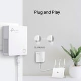 TP-Link TL-PA717KIT 1000 Mbit/s Ethernet LAN Hvid 2 stk, PowerLAN 1000 Mbit/s, IEEE 1901, IEEE 802.3, IEEE 802.3ab, IEEE 802.3u, Type C, Gigabit Ethernet, 10,100 Mbit/s, HomePlug AV2