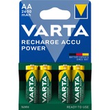Varta RECHARGE ACCU Power AA Genopladeligt batteri Nikkel-Metalhydrid (NiMH) Genopladeligt batteri, AA, Nikkel-Metalhydrid (NiMH), 1,2 V, 4 stk, 2600 mAh