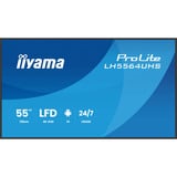 iiyama LH5564UHS-B1AG skilte display Digital fladpaneldisplay 139,7 cm (55") Wi-Fi 500 cd/m² 4K Ultra HD Sort Indbygget processer Android 24/7, Offentlig visning Sort (mat), Digital fladpaneldisplay, 139,7 cm (55"), 3840 x 2160 pixel, Wi-Fi, 24/7