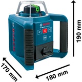 Bosch GRL 300 HVG Professional Rotationsniveau 300 m 532 nm (< 5 mW), Roterende laser Blå, 300 m, 0,1 mm/m, 5°, 600 rpm, Grøn, 3R