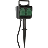 Brennenstuhl 1154450 stikkontakt Sort, Strømskinne Sort, Sort, IP44, 16 A