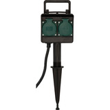 Brennenstuhl 1154450 stikkontakt Sort, Strømskinne Sort, Sort, IP44, 16 A