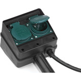 Brennenstuhl 1154450 stikkontakt Sort, Strømskinne Sort, Sort, IP44, 16 A