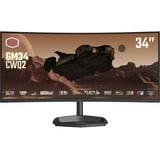 Cooler Master GM34-CWQ2, Gaming Skærm Sort