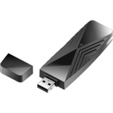 D-Link DWA-X1850 netværkskort WLAN 1800 Mbit/s, Wi-Fi-adapter Trådløs, USB, WLAN, Wi-Fi 6 (802.11ax), 1800 Mbit/s, Sort