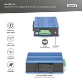 Digitus 4-port Gigabit PoE industriel, unmanaged, Switch 