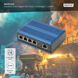 Digitus 4-port Gigabit PoE industriel, unmanaged, Switch 