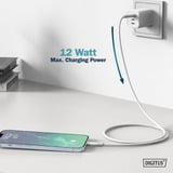 Digitus USB 2.0 silikonekabel USB-A > Lightning, MFI-certificeret Hvid