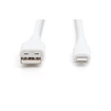 Digitus USB 2.0 silikonekabel USB-A > Lightning, MFI-certificeret Hvid