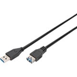 Digitus USB 3.2 Gen 1 forlængerledning, USB-A stik > USB-A hunstik Sort
