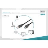 Digitus USB 3.2 Gen 1 forlængerledning, USB-A stik > USB-A hunstik Sort