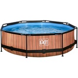 Wood pool ø300x76cm with filter pump - brown Indrammet pool Rund 4383 L Brun, Swimming pool
