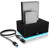 ICY BOX IB-127CL-U3 USB 3.2 Gen 1 (3.1 Gen 1) Type-B Sort, Docking station HDD, SATA, Serial ATA II, Serial ATA III, 2.5,3.5", 18 TB, USB 3.2 Gen 1 (3.1 Gen 1) Type-B, 5 Gbit/sek.